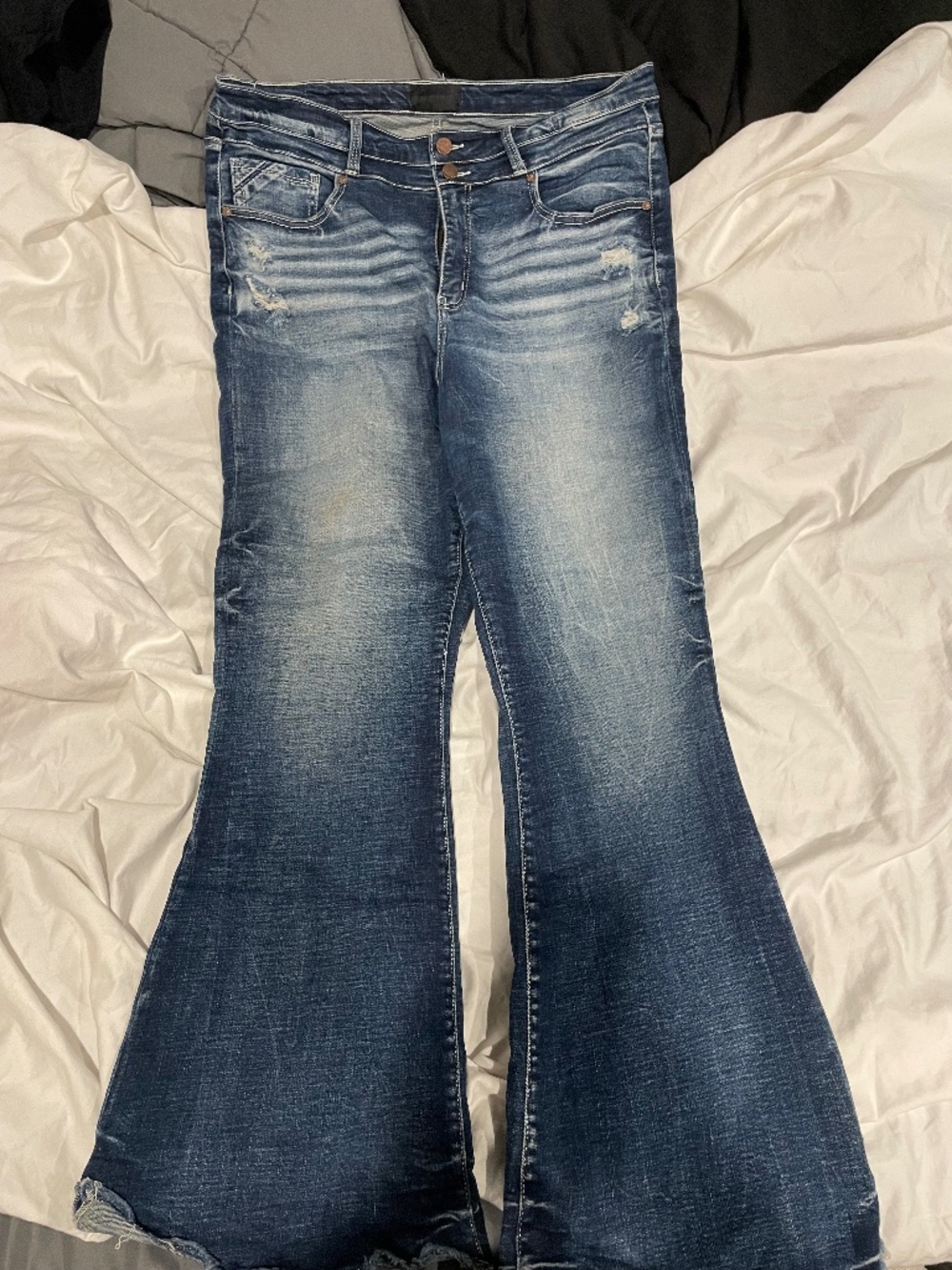buckle black Distressed Flare Jeans